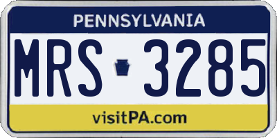 PA license plate MRS3285
