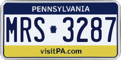 PA license plate MRS3287