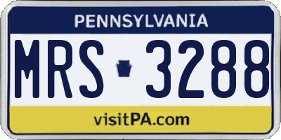 PA license plate MRS3288