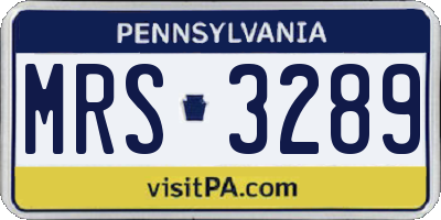 PA license plate MRS3289