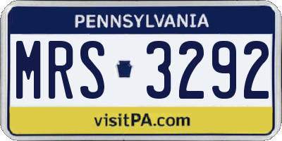PA license plate MRS3292
