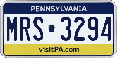 PA license plate MRS3294