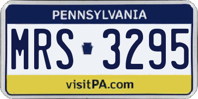 PA license plate MRS3295