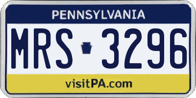 PA license plate MRS3296