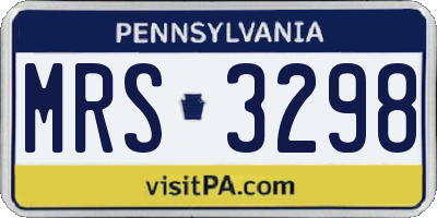 PA license plate MRS3298