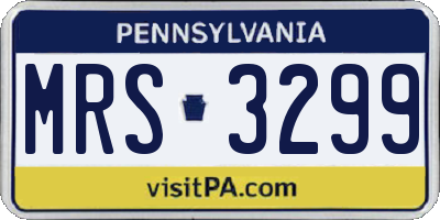 PA license plate MRS3299