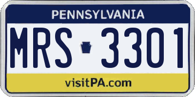 PA license plate MRS3301