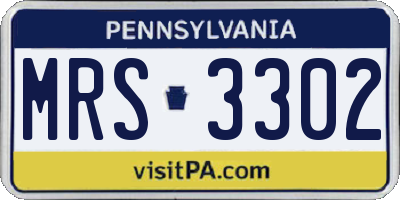 PA license plate MRS3302
