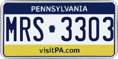 PA license plate MRS3303