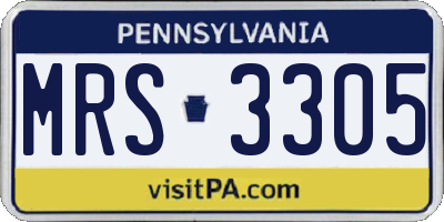 PA license plate MRS3305