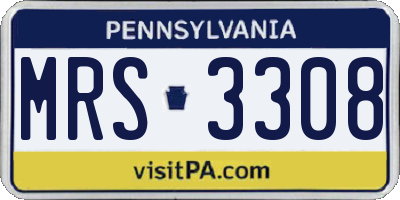 PA license plate MRS3308