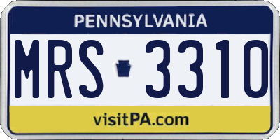 PA license plate MRS3310