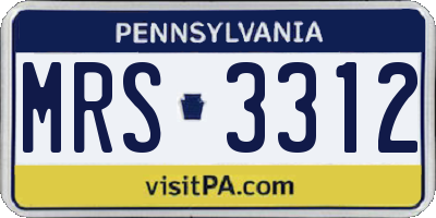 PA license plate MRS3312
