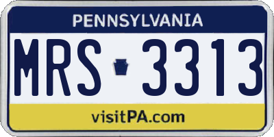 PA license plate MRS3313