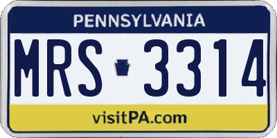 PA license plate MRS3314