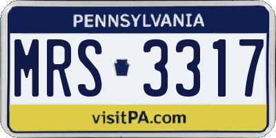 PA license plate MRS3317