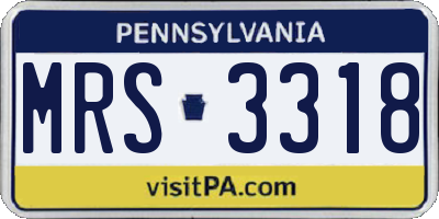 PA license plate MRS3318