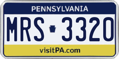 PA license plate MRS3320