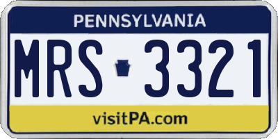 PA license plate MRS3321
