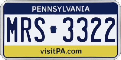 PA license plate MRS3322