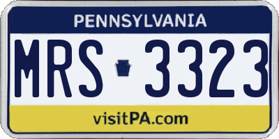 PA license plate MRS3323