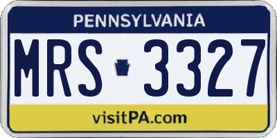 PA license plate MRS3327