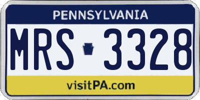 PA license plate MRS3328