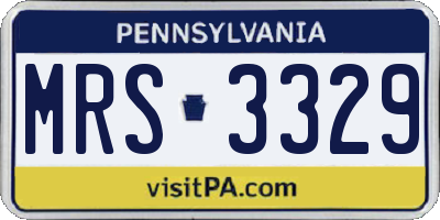 PA license plate MRS3329