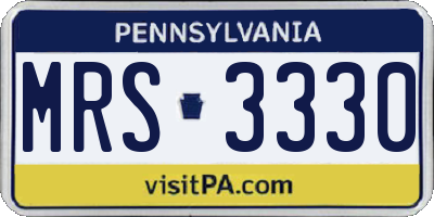 PA license plate MRS3330