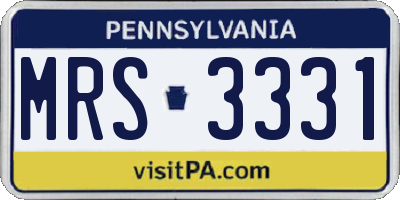 PA license plate MRS3331
