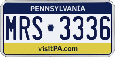 PA license plate MRS3336