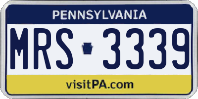 PA license plate MRS3339