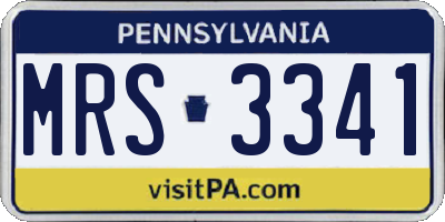 PA license plate MRS3341