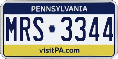 PA license plate MRS3344