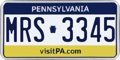 PA license plate MRS3345