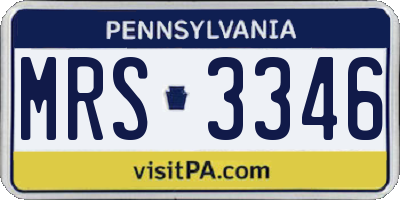 PA license plate MRS3346