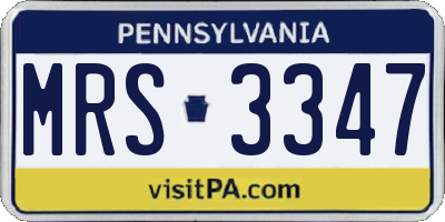 PA license plate MRS3347