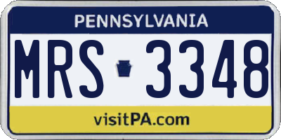 PA license plate MRS3348