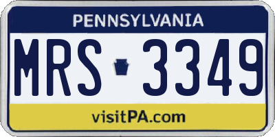 PA license plate MRS3349