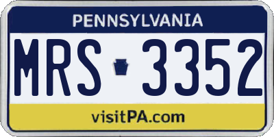 PA license plate MRS3352