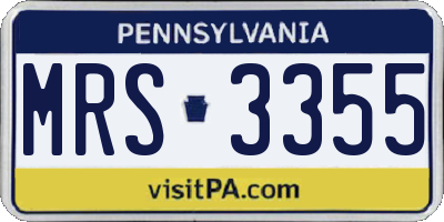 PA license plate MRS3355