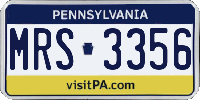 PA license plate MRS3356