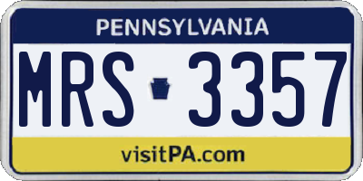 PA license plate MRS3357