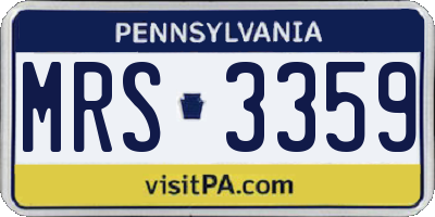 PA license plate MRS3359