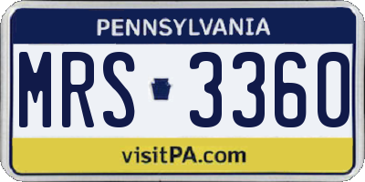 PA license plate MRS3360