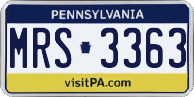 PA license plate MRS3363