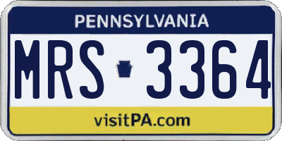 PA license plate MRS3364