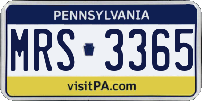 PA license plate MRS3365
