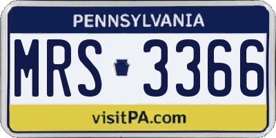 PA license plate MRS3366