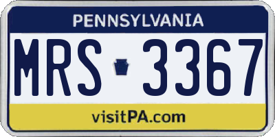 PA license plate MRS3367